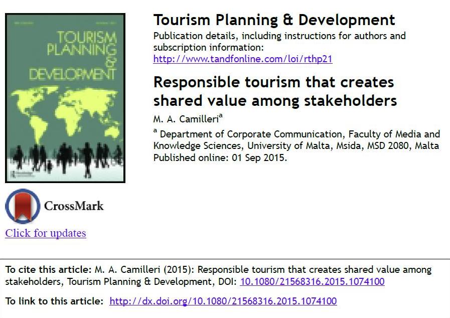 Thesis in evolution of tourism planning